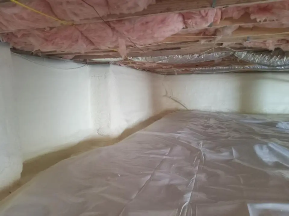 Crawl space encapsulation with closed-cell spray foam for Attic Insulation in Wilmington Manor